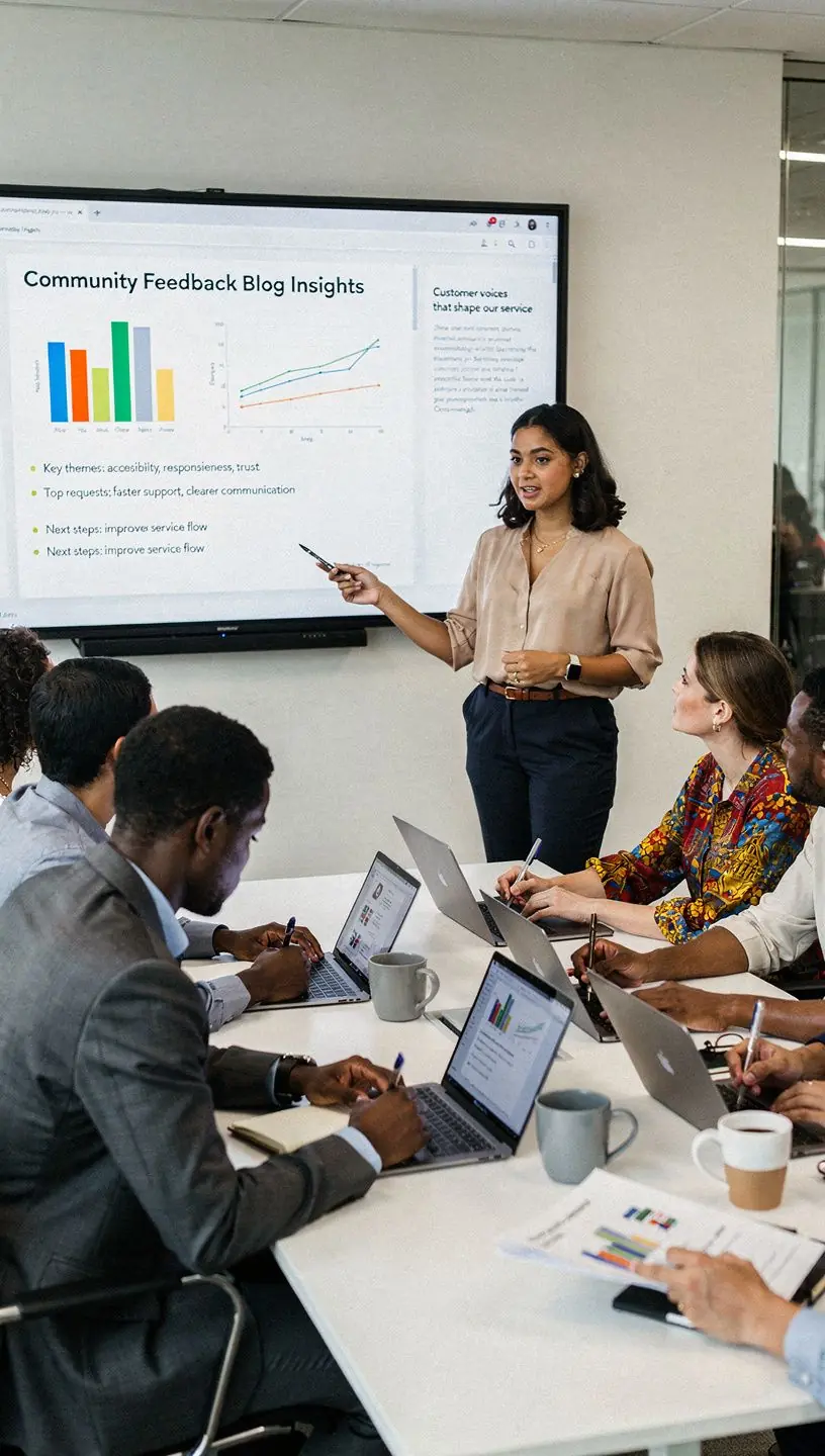 Community members discussing local reviews and services